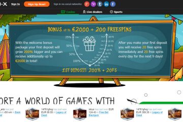 CasinoX 200 gratissnurr & odds bonus free bets