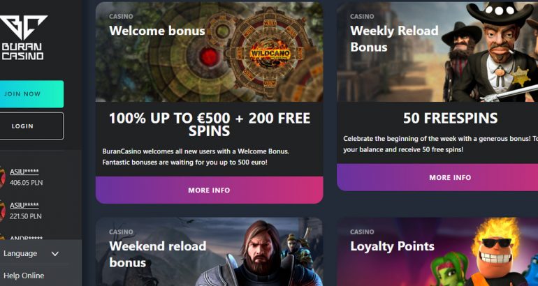 burancasino trusted online casino bonus free spins 2018