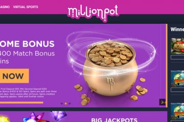 Millionpot Casino 100 spins & 400 EUR Welcome Bonus
