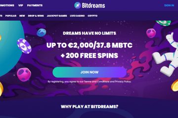 Bitdreams 200 Ücretsiz döndürme & Up to 2000 EUR bonuslar