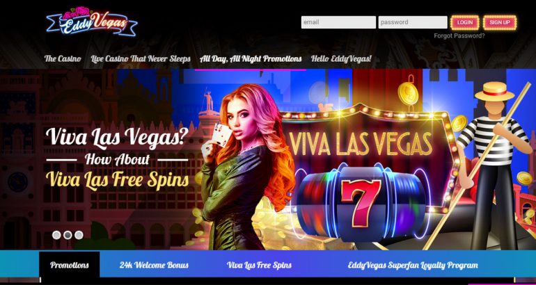 EddyVegas no deposit free bonus code