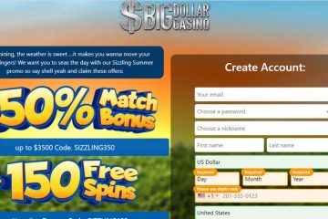 BigDollarCasino 150 Ücretsiz döndürme & 350% match Bonus kodu