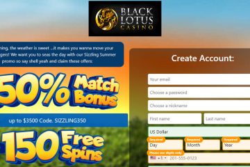 Blacklotuscasino 150 freespini & 350% Bonus kodu